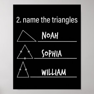 Affiche Humour Mathématique Nom Amusant Les Triangles Noé