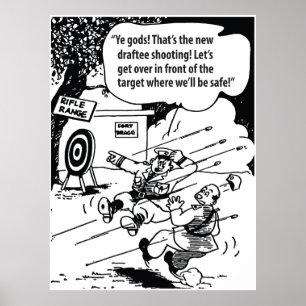 Affiche Humour Militaire, Endroit Sûr, Drôle Vintage