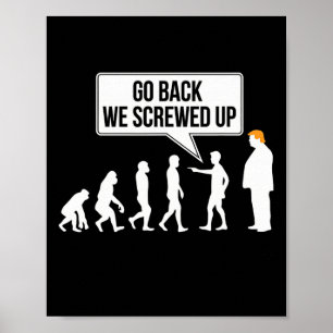 Affiche Humour politique évolutionniste anti-Trump drôle