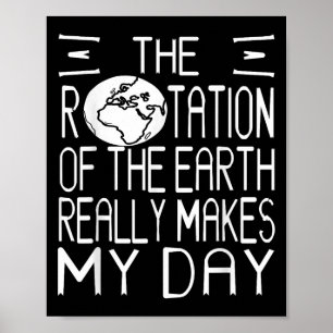 Affiche Humour scientifique de la rotation de la Terre pou