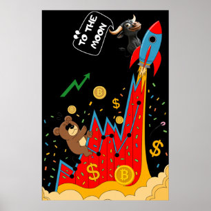 Affiche Humour sur la crypto et le marché boursier