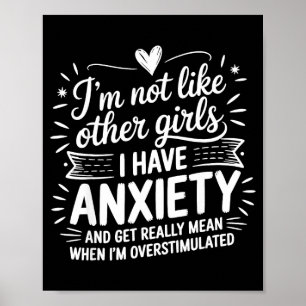 Affiche Humour sur l'anxiété pour les femmes en cas de sur