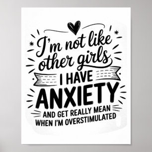 Affiche Humour sur l'anxiété pour les femmes en cas de sur