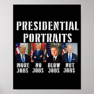 Affiche Humour Traits présidentiels Trump Obama Biden Clin