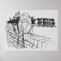 Humpty Dumpty assis sur le mur Arthur Rackham