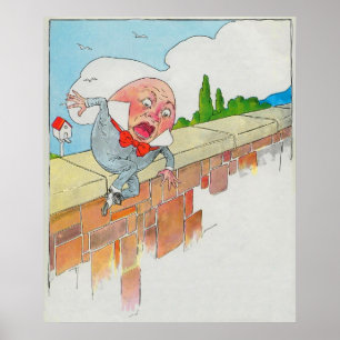 Affiche Humpty Dumpty assis sur un mur