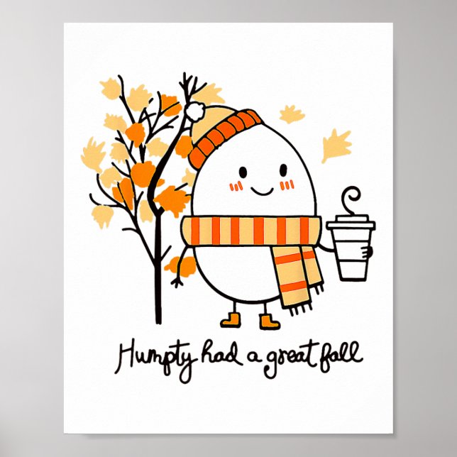 Affiche Humpty Dumpty Had A Great Fall Thanksgiving Autumn (Devant)