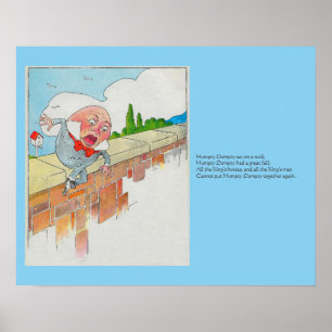 Affiche Humpty Dumpty sur le mur mère oie rime
