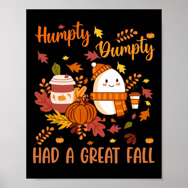Affiche Humpty Funny Dumpty A Eu Une Grande Automne Heureu (Devant)