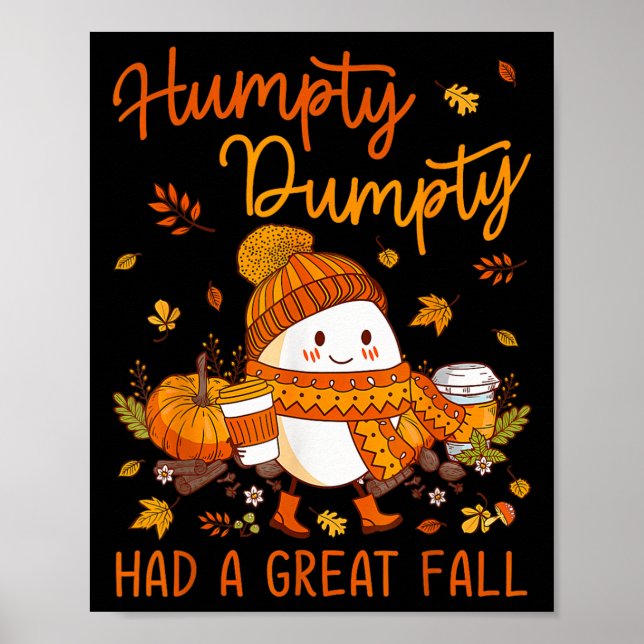 Affiche Humpty Funny Dumpty A Eu Une Grande Chute Heureuse (Devant)