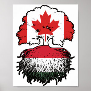 Affiche Hungary Affarian Canadian Canada Tree Roots Flag