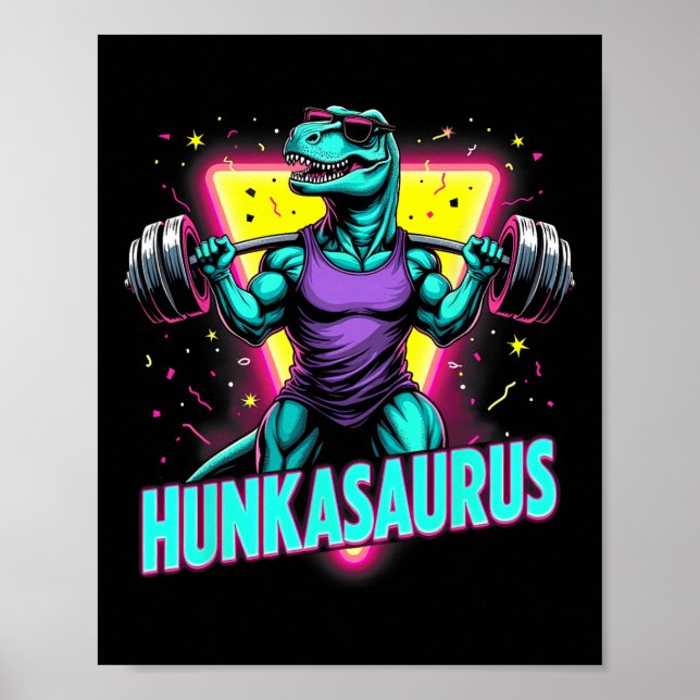 Affiche Hunkasaurus Poids Bodybuilding Gym entraînement (Devant)