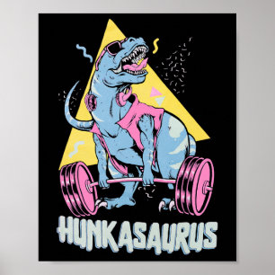 Affiche Hunkasaurus T Rex Dinosaure Drôle De Gym Et D'entr
