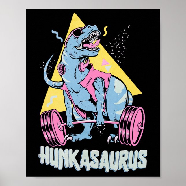 Affiche Hunkasaurus T Rex Dinosaure Drôle De Gym Et D'entr (Devant)