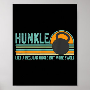 Affiche Hunkle Funny Uncle Cadeau Hunky Uncle Swole Mème B