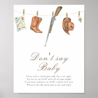 Affiche Hunter baby shower - Don't say baby