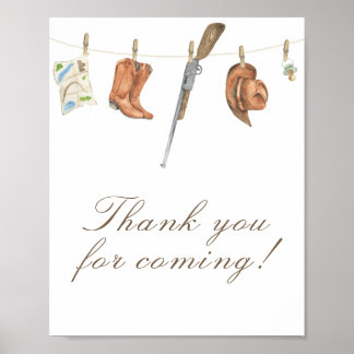 Affiche Hunter baby shower Thank you for coming