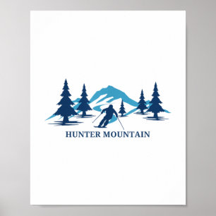 Affiche Hunter Mountain New York Station de ski Ski Skieur
