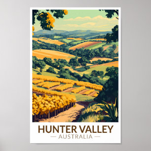 Affiche Hunter Valley Australie Illustration Travel Art