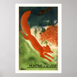 Affiche Hunting in the USSR Soviet Era Vintage Travel