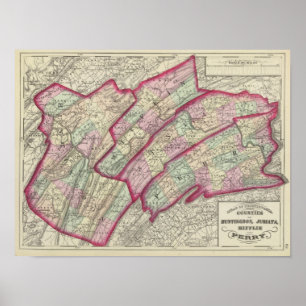 Affiche Huntingdon, Juniata, Mifflin, comtés de Perry