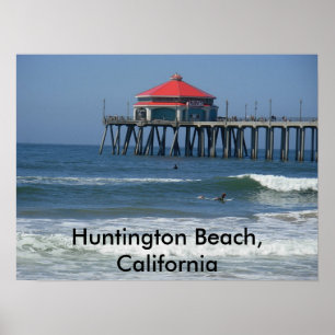 Affiche Huntington Beach, Californie
