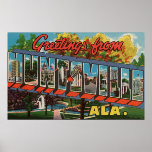 Affiche Huntsville, Alabama - grandes scènes de lettre