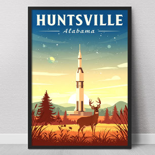Affiche Huntsville Alabama vintage