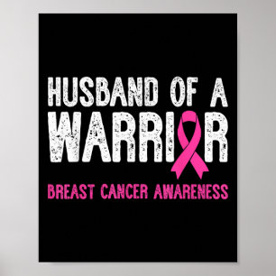 Affiche Husband Of A Warrior Breast Cancer Awareness Suppo