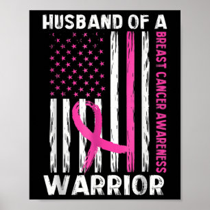 Affiche Husband Of A Warrior Breast Cancer Awareness Suppo
