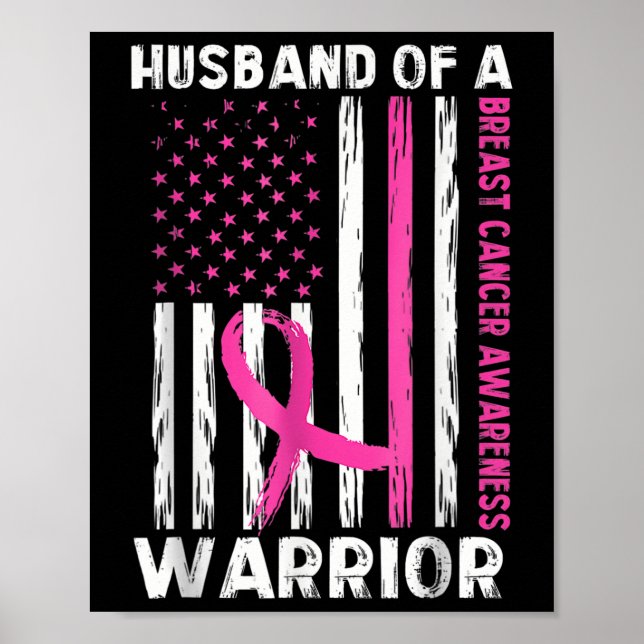 Affiche Husband Of A Warrior Breast Cancer Awareness Suppo (Devant)