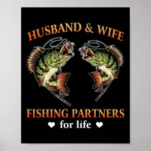 Affiche Husbynd Et Femme Partenaires De Pêche Pour La Vie 