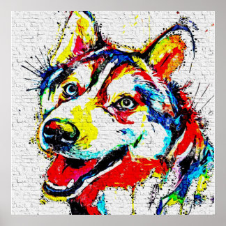 Affiche Husky Canvas