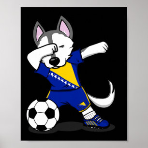 Affiche Husky Dabbing Chien Bosnie-Herzégovine Maillot De