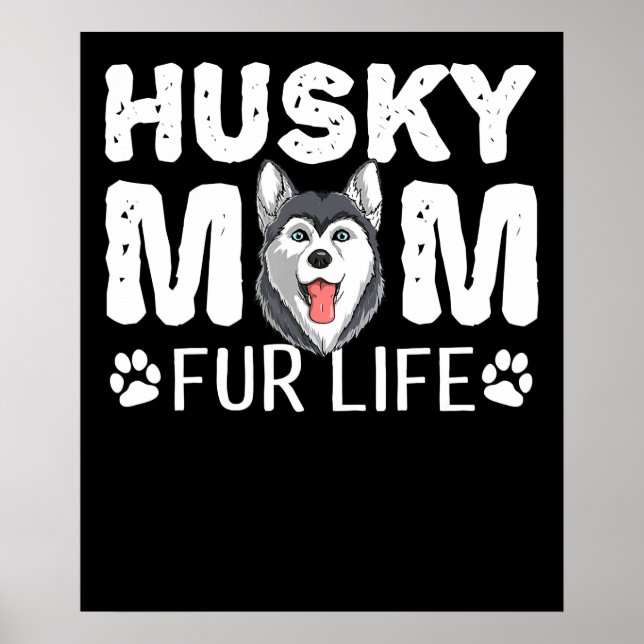 Affiche Husky maman | Funny dog day (Devant)