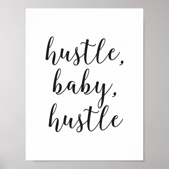 Affiche Hustle, Bébé, Hustle Script cursif (Devant)