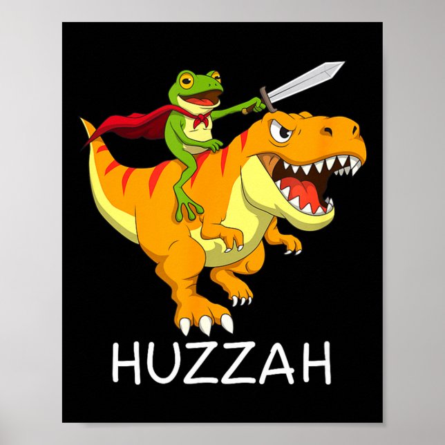 Affiche Huzzah Grenouille Chevalier Mème Et Drôle De Dinos (Devant)