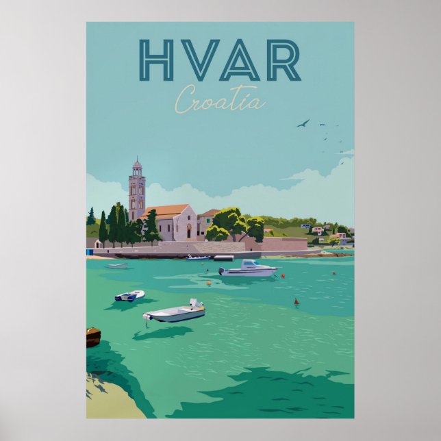 Affiche Hvar, Croatie (Devant)
