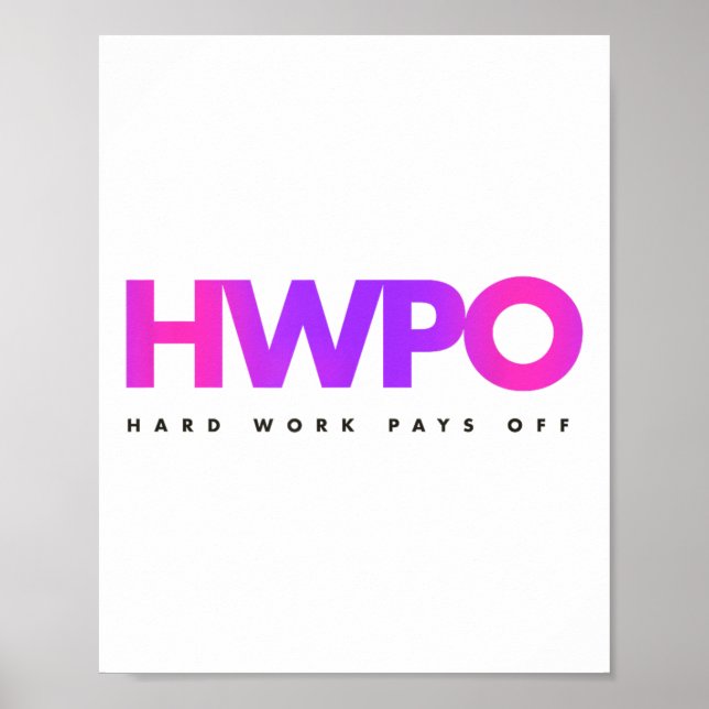 Affiche Hw Hard Work Pays Off Pastel Motivational  (Devant)