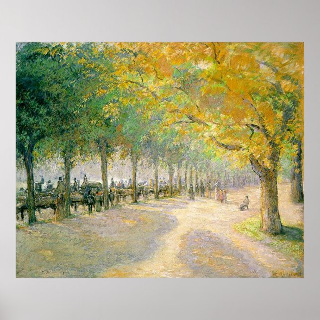 Affiche Hyde Park Camille Pissarro 1890 tree autumn fall (Devant)