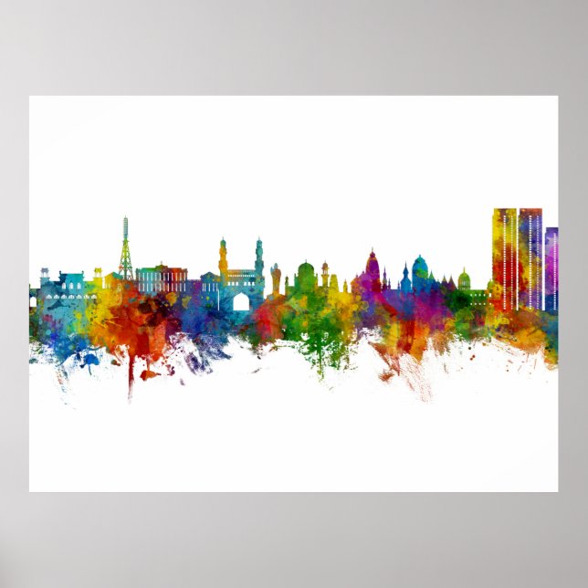 Affiche Hyderabad Skyline Inde (Devant)
