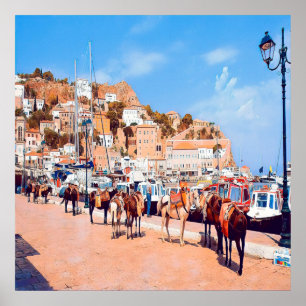 Affiche HYDRA - mules au port