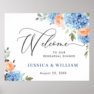 Affiche Hydrangea Bleu Roses Rouge Teintée DINER DE REPEti