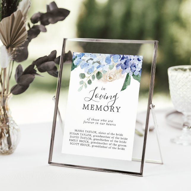 Affiche Hydrangea Élégant En Souvenir Panneau Mémorial (Créateur téléchargé)