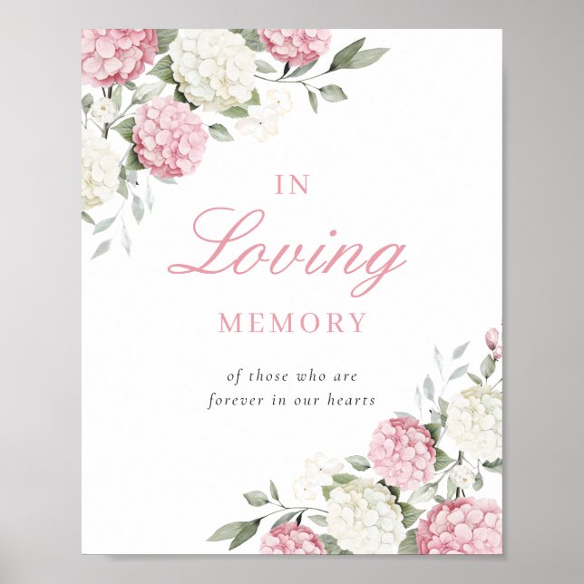 Affiche Hydrangea Rose En Mémoire Plaque Mémorielle (Devant)