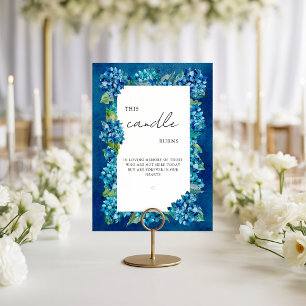 Affiche Hydrangeas Bleus Cette Bougie Brûle en Souvenir Af