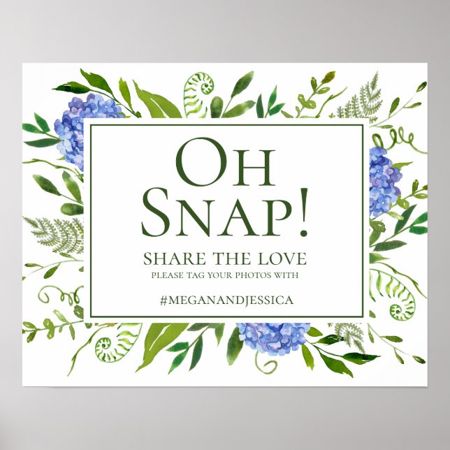 Affiche Hydrangeas Bleus Oh Snap! (Devant)