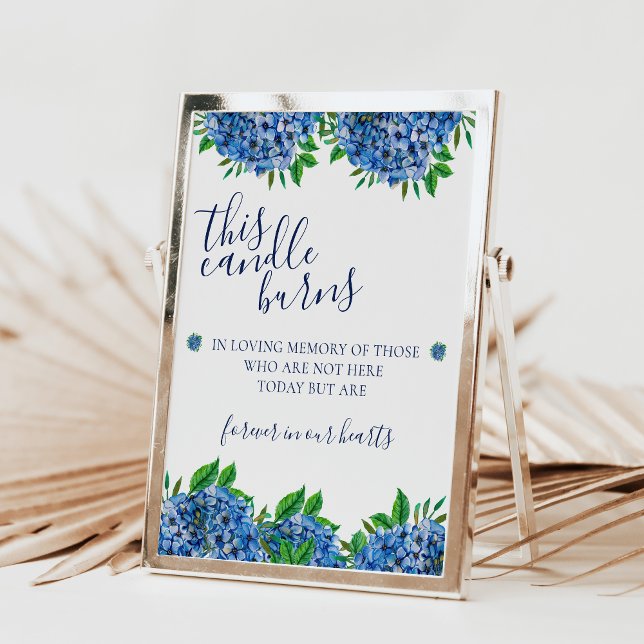 Affiche Hydrangeas Cette bougie brûle en souvenir signe (Créateur téléchargé)