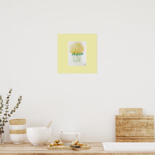 Affiche Hydrangée jaune