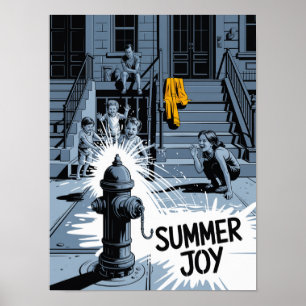 Affiche Hydrant d'art de la joie estivale de Brooklyn